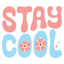 Retro Summer Lake Lettering Stay Cool Sticker