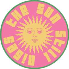Retro Summer Sun Still Rises Lettering Sticker 