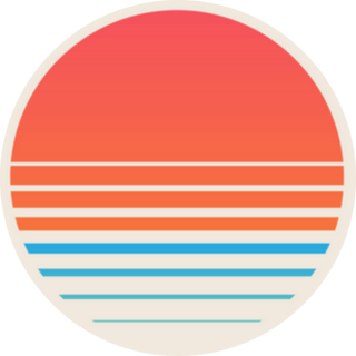 Retro Sunset Over the Ocean Sticker