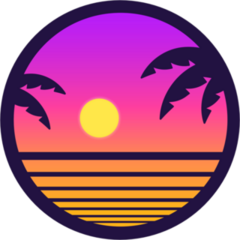 Retro Sunset With Palm Trees Sticker