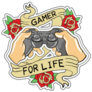 Retro Themed Gamer For Life Sticker