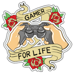 Retro Themed Gamer For Life Sticker