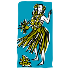 Retro Tropical Dancing Hula Girl Illustration Sticker