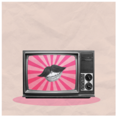 Retro Tv Mustache Sticker