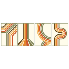 Retro Vintage 70s Style Rainbow Stripes Sticker