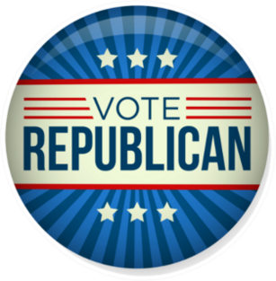 Retro Vote Republican Campaign Button Sticker