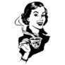 Retro Woman Drinking Tea Sticker