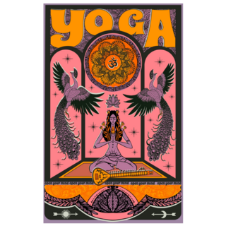 Retro Yoga Hippie Style Sticker