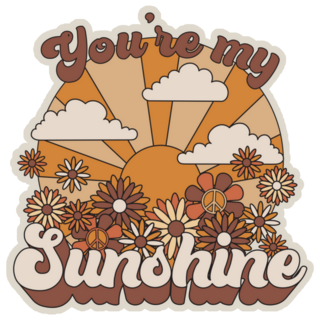 Retro Youre My Sunshine Design Sticker