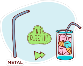 Reusable Drinking Straw Sticker