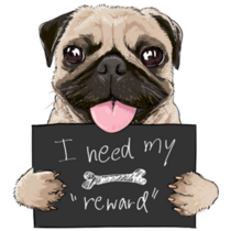 Reward Sign Pug Sticker