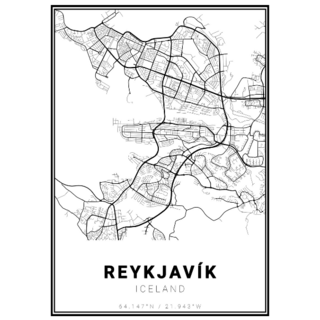 Reykjavík Iceland Map Sticker