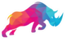 Rhino Colorful Logo Design Sticker