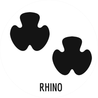 Rhino Feet Footprint Icon and Text Sticker