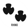 Rhino Feet Footprint Icon and Text Sticker