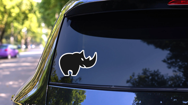 Rhino Logo Sticker on a Rear Car Window (New) example