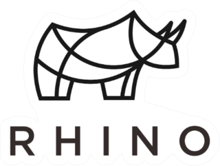 Rhino Logo With Lettering Sticker