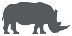 Rhino Silhouette Icon Sticker