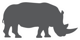 Rhino Silhouette Icon Sticker