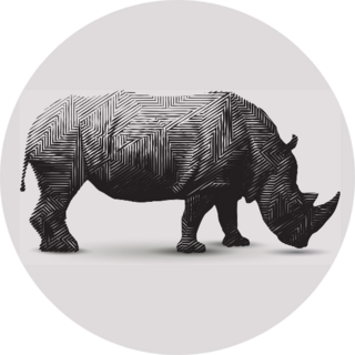 Rhinoceros Illustration Polygon Shape Line Art Sticker