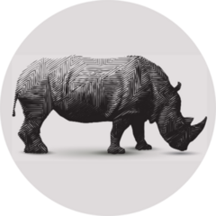 Rhinoceros Illustration Polygon Shape Line Art Sticker