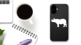 Rhinoceros Sticker on a Phone (New) example