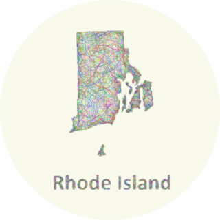 Rhode Island Line Art Map Lettering Sticker