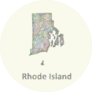 Rhode Island Line Art Map Lettering Sticker