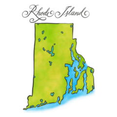 Rhode Island Map Detailed Illustration Sticker