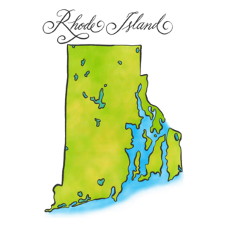 Rhode Island Map Detailed Illustration Sticker
