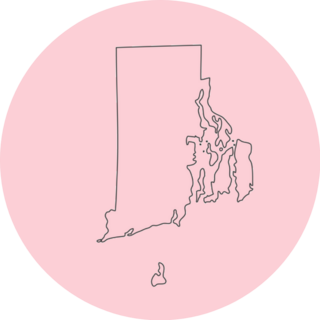 Rhode Island Map In Pink Sticker