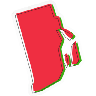 Rhode Island Map Red Green Outline Sketch Sticker