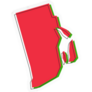 Rhode Island Map Red Green Outline Sketch Sticker