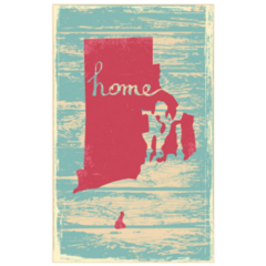 Rhode Island Nostalgic Rustic Vintage State Map Home Sticker