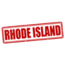 Rhode Island Red Grunge Rubber Stamp Lettering Sticker