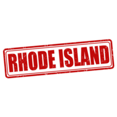 Rhode Island Red Grunge Rubber Stamp Lettering Sticker