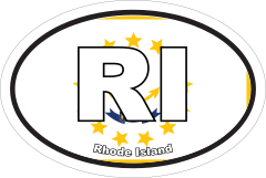Rhode Island Ri State Flag Oval Sticker
