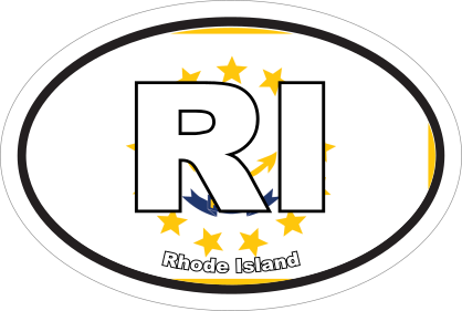 Rhode Island Ri State Flag Oval Sticker