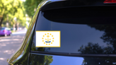 Rhode Island Ri State Flag Sticker on a Rear Car Window (New) example