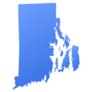 Rhode Island State Border Map Blue Sticker