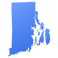 Rhode Island State Border Map Blue Sticker