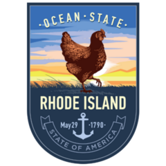 Rhode Island State Emblem with Chicken Sticker