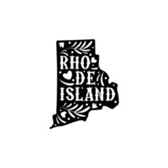 Rhode Island State Map With Doodle Decoration Sticker