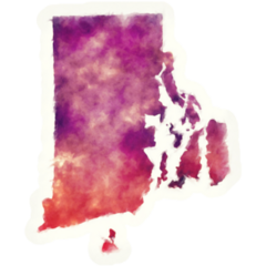 Rhode Island State Usa Watercolor Map Sticker