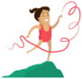 Rhythmic Gymnastics Little Girl With Ribbon Raster Sticker