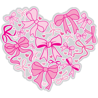 Ribbon Bow Heart Sticker