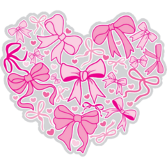 Ribbon Bow Heart Sticker