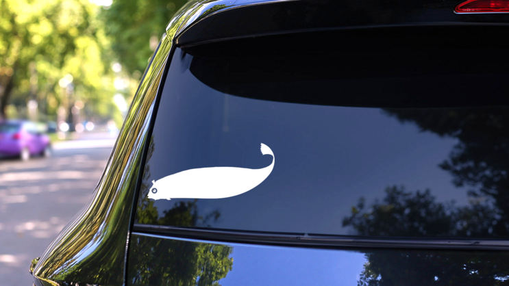 Ribbon Fish Sticker on a Rear Car Window (New) example
