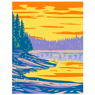 Ribbon Lake In  Yellowstone National Park, Montana Sticker