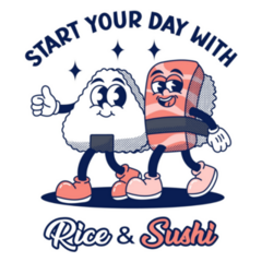 Rice And Sushi Cute Sticker